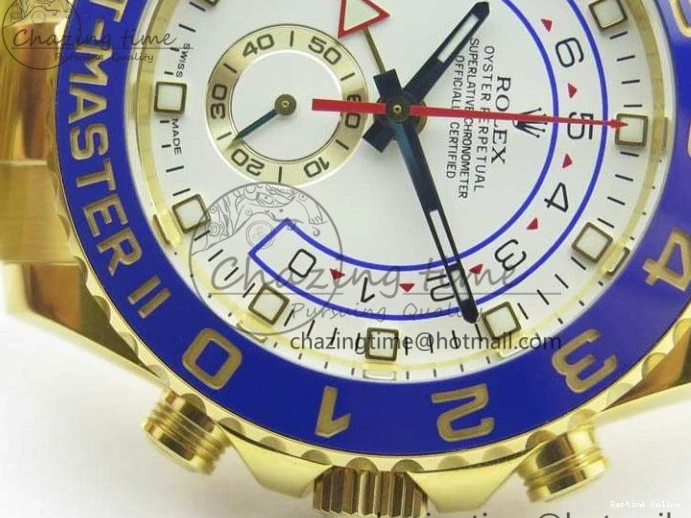 0228 YachtMaster II 116688 YG JF 1:1 Best Edition White Dial Blue Ceramic Bezel On YG Bracelet A Cozy 3577